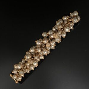 Vintage Bracelet Faux Pearl in Caged Gold Wire Barneys NY 90’s